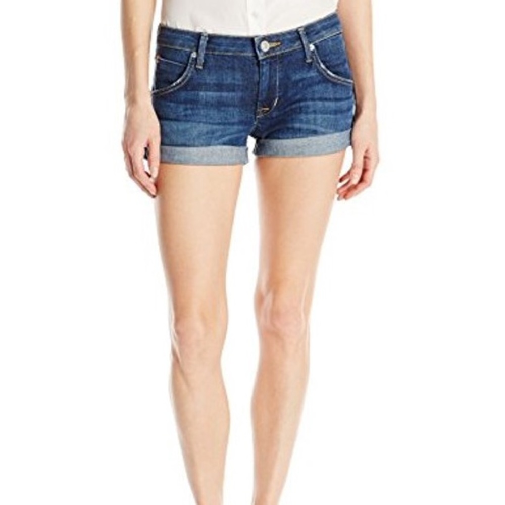 Hudson Jeans Hampton Cuffed Short Shorts in Enlightened Wash Sz 24